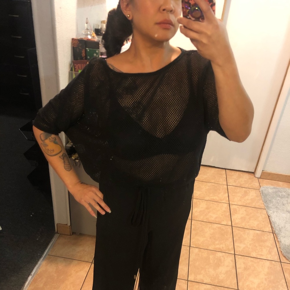 👽COTTON ON/ Slouchy Crochet Mesh Top👽